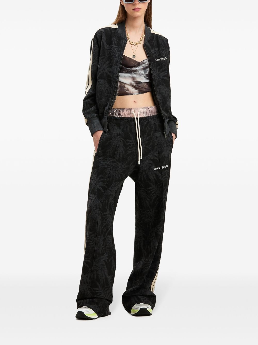 pams-jacquard zipped sweater - 2