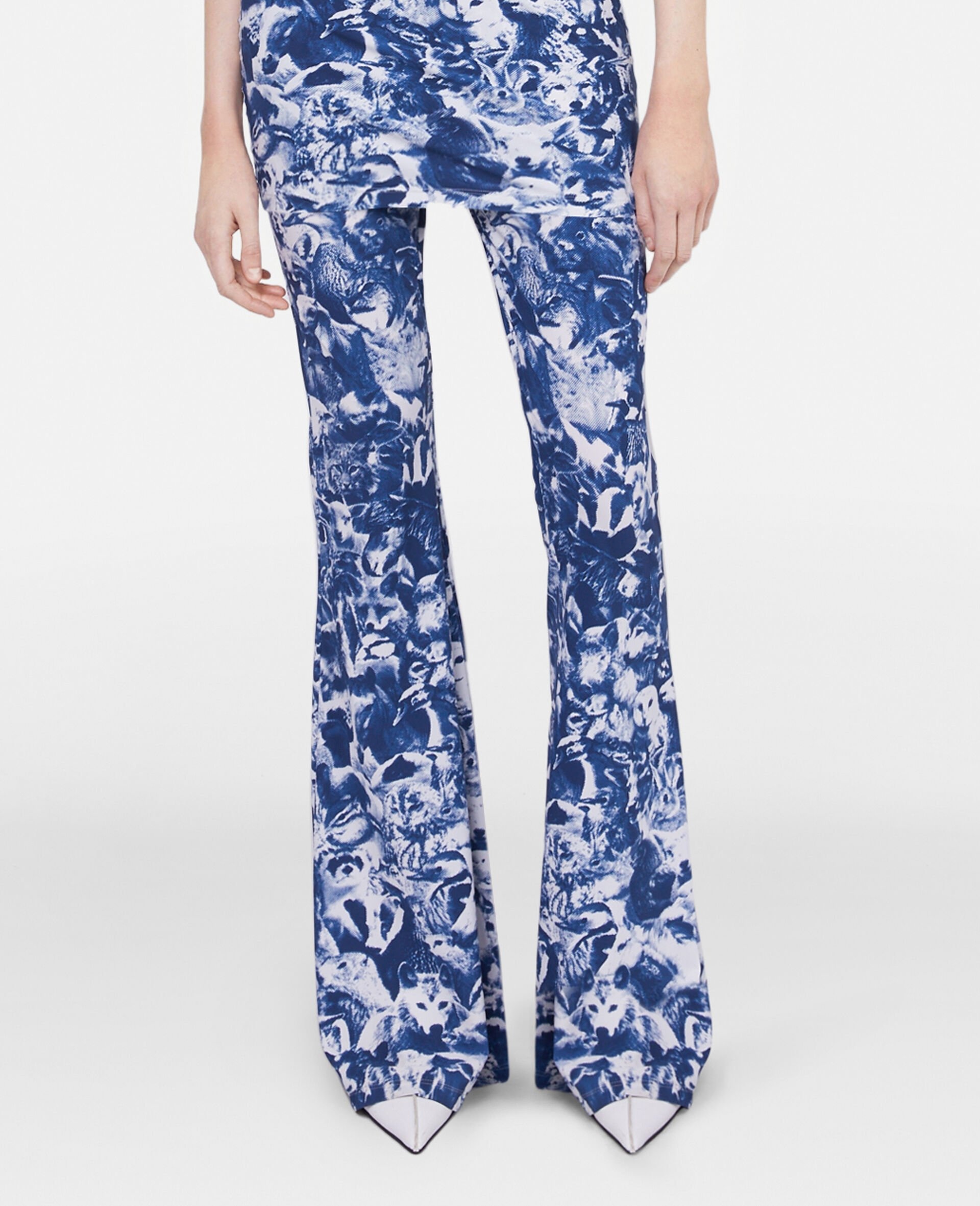 Animal Forest Print Flared Jeans - 4