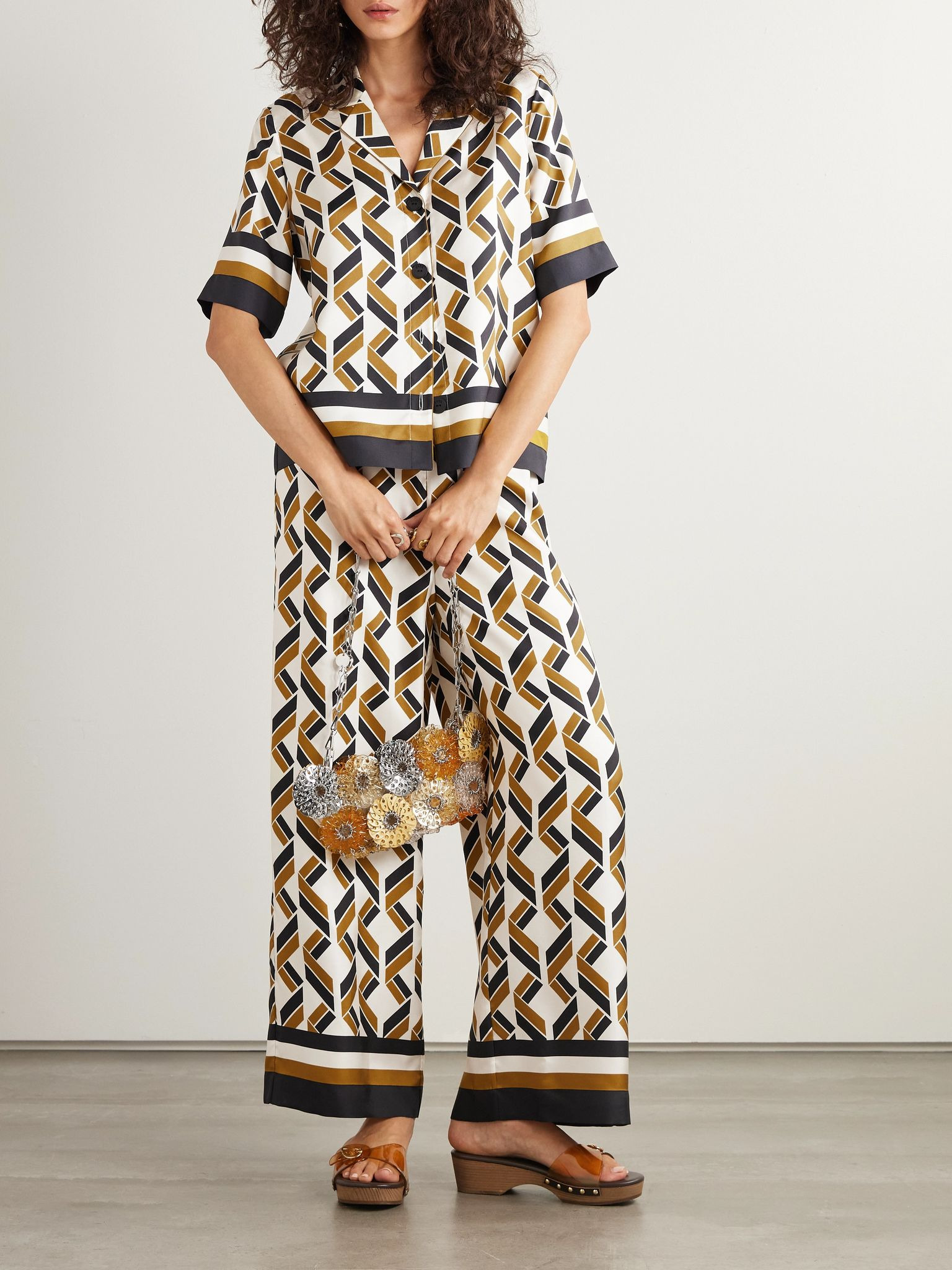 Sonore printed silk-twill shirt Multi - 2