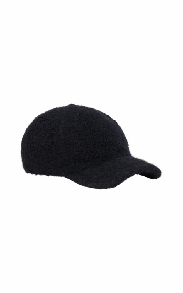 Russ Baseball Hat in Black Cashmere Boucle - 1