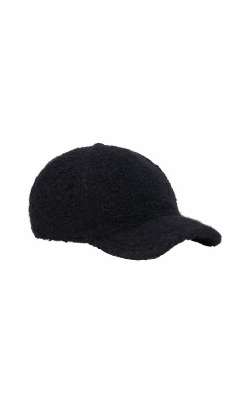 Russ Baseball Hat in Black Recycled Cashmere Boucle 1