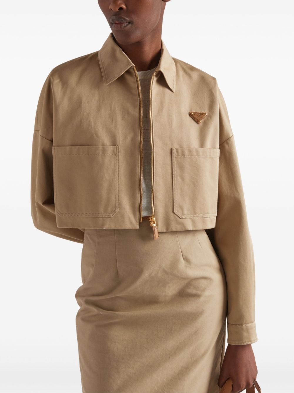 triangle-logo cropped jacket - 3