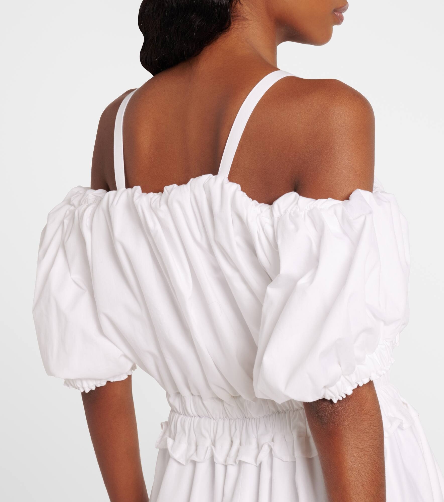 Off-shoulder cotton poplin midi dress - 5