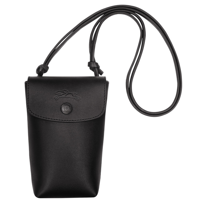 Longchamp Le Pliage Xtra Phone case with leather lace Black - Leather outlook