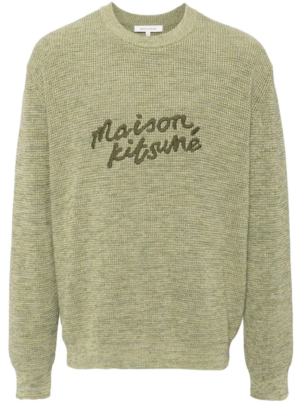 logo-embroidered cotton jumper - 1