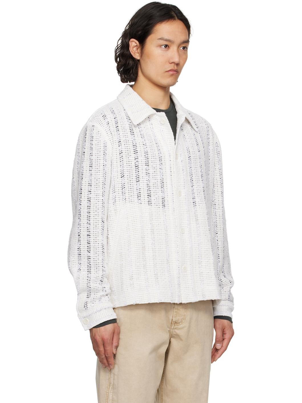 White Crochet Button Jacket - 2