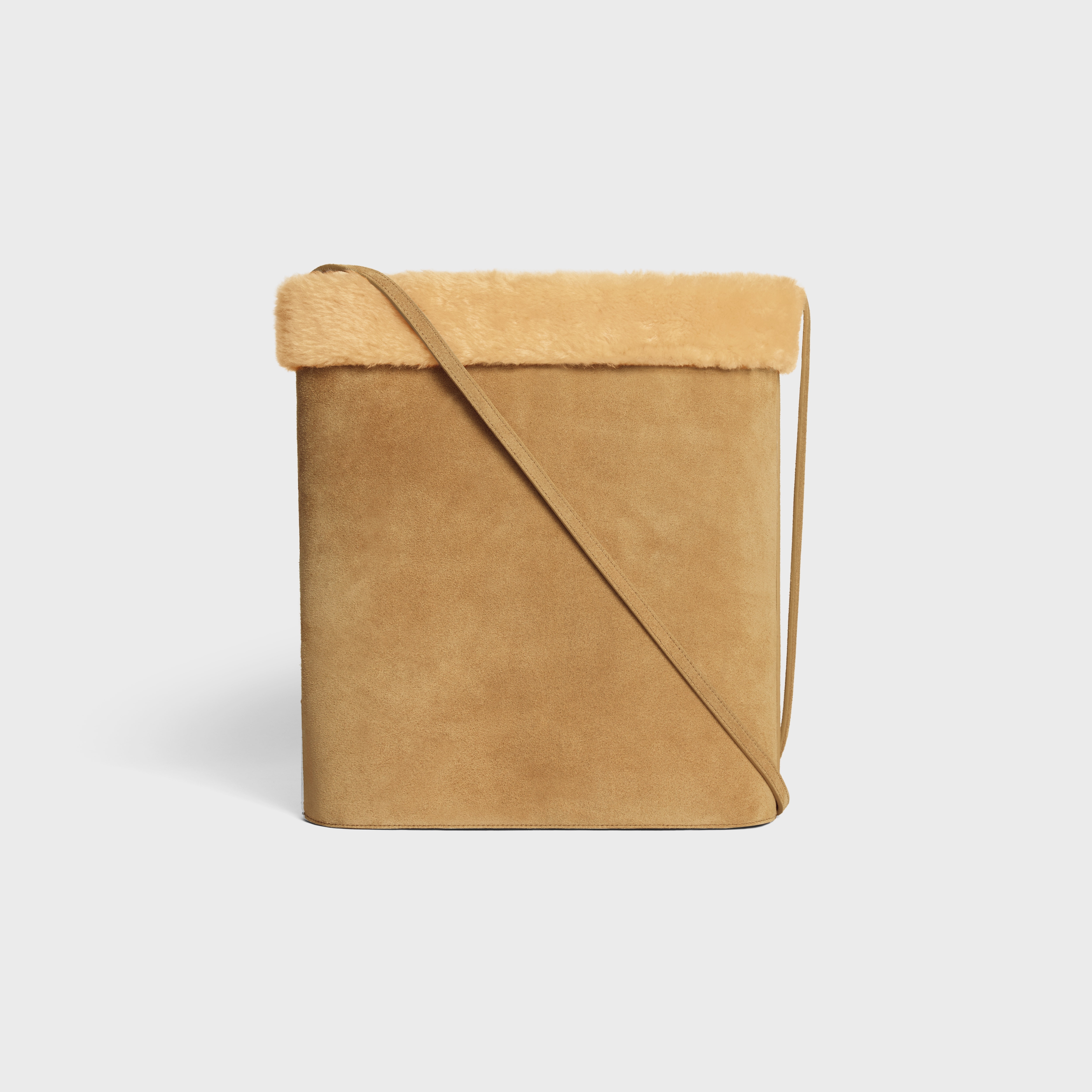 BUCKET in SUEDE CALFSKIN AND SHEARLING - 3