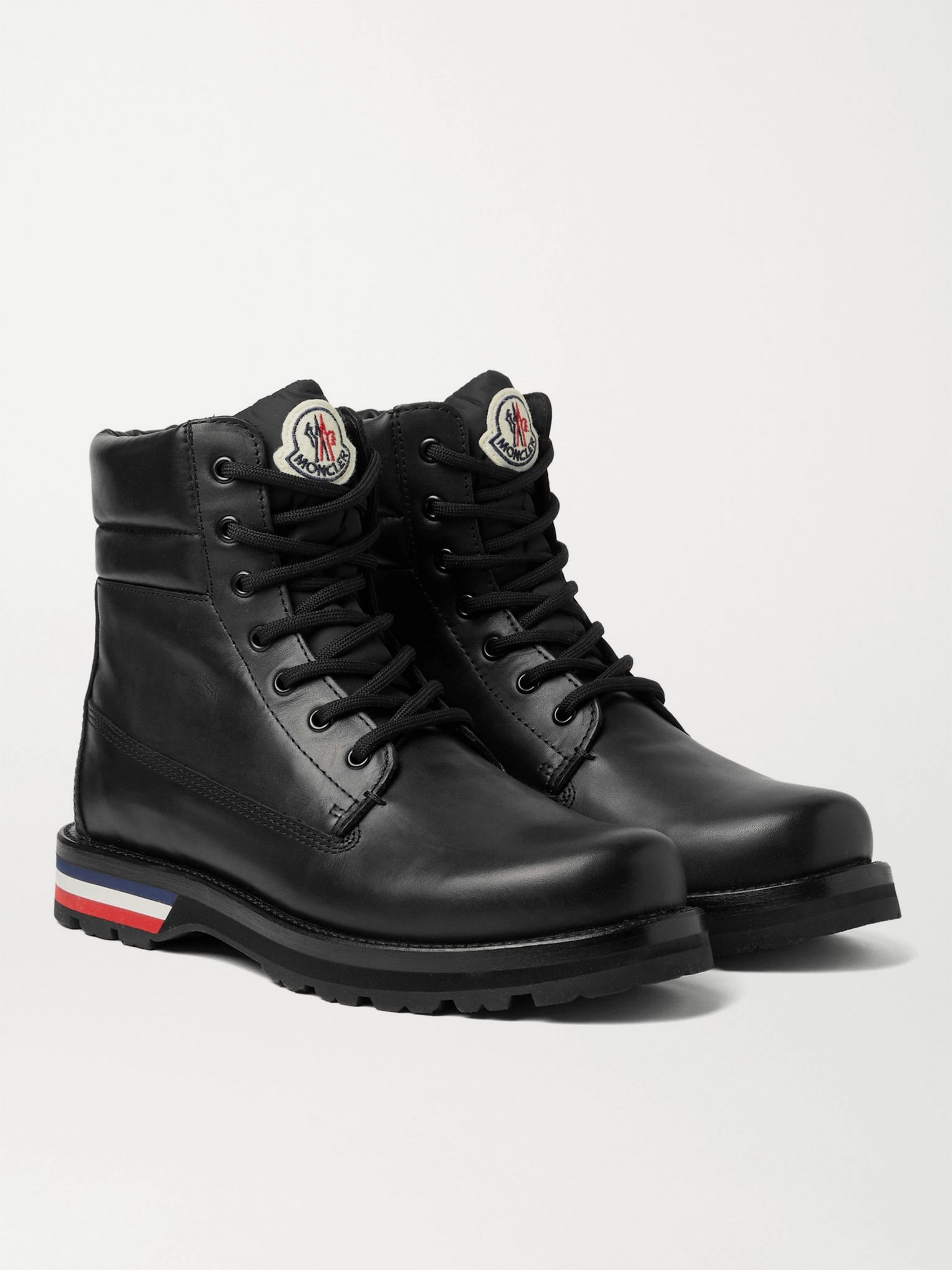 Vancouver Striped Leather Hiking Boots Black - 4