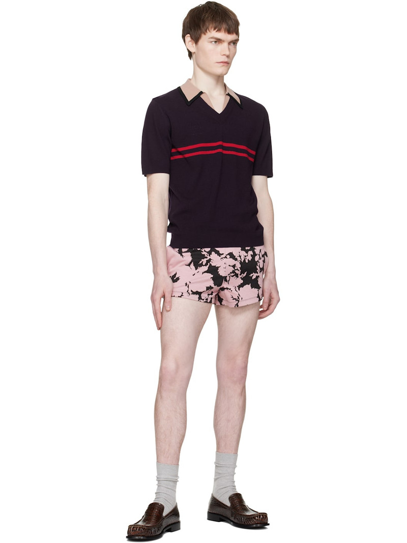Dries Van Noten Purple Merino Wool Polo outlook
