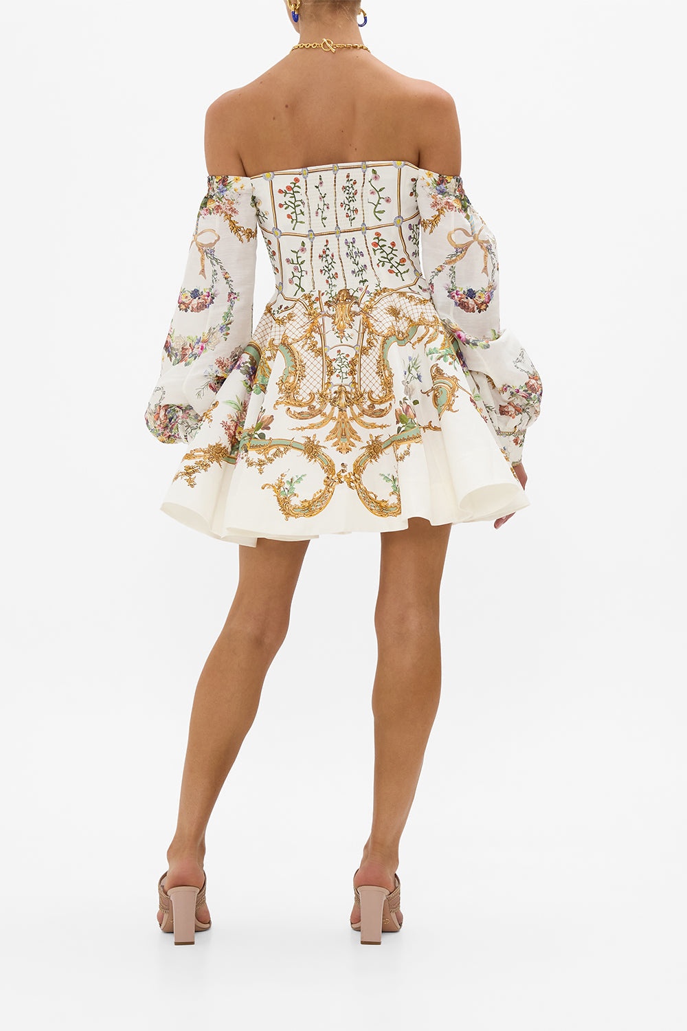 SEAMED OFF THE SHOULDER DRESS - 3