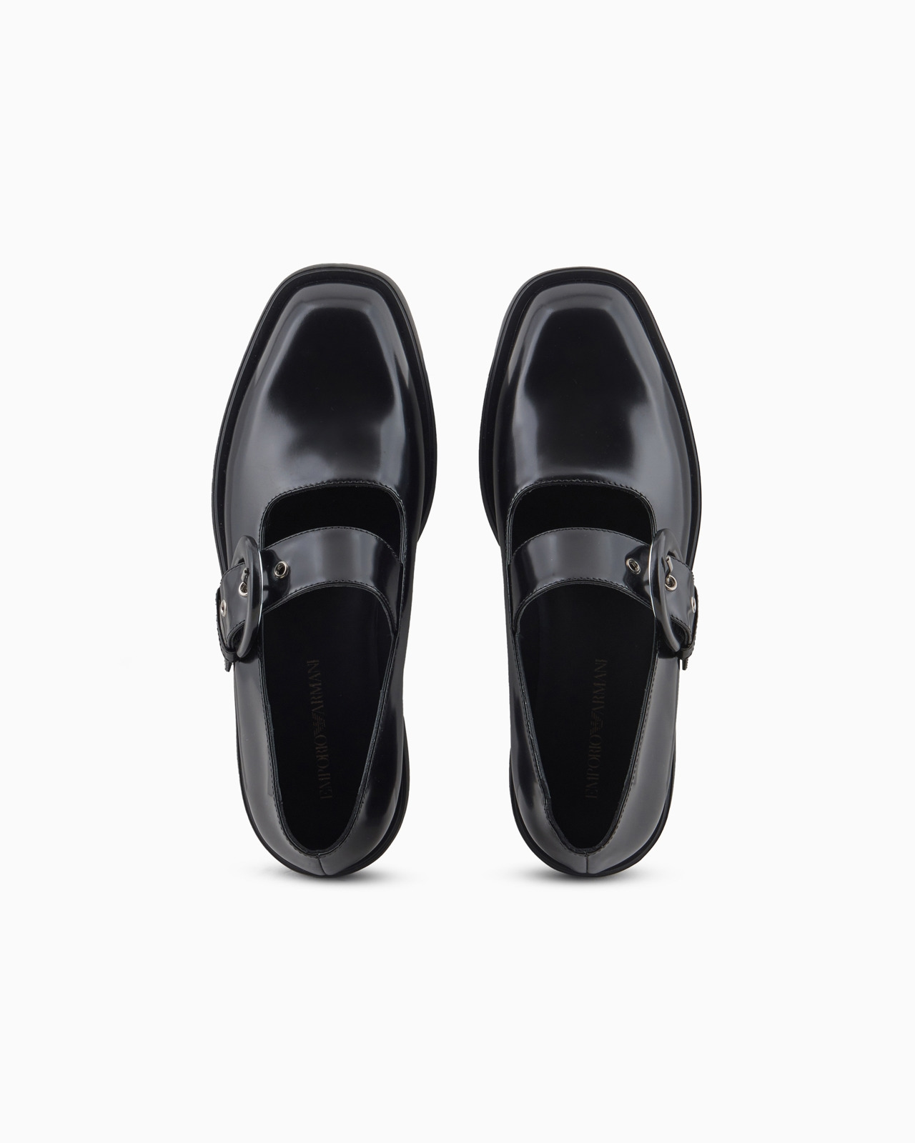 Brushed leather ballerinas with strap - 3