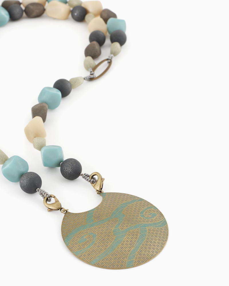 GIORGIO ARMANI MULTISTRAND NECKLACE IN RESIN AND BRASS outlook