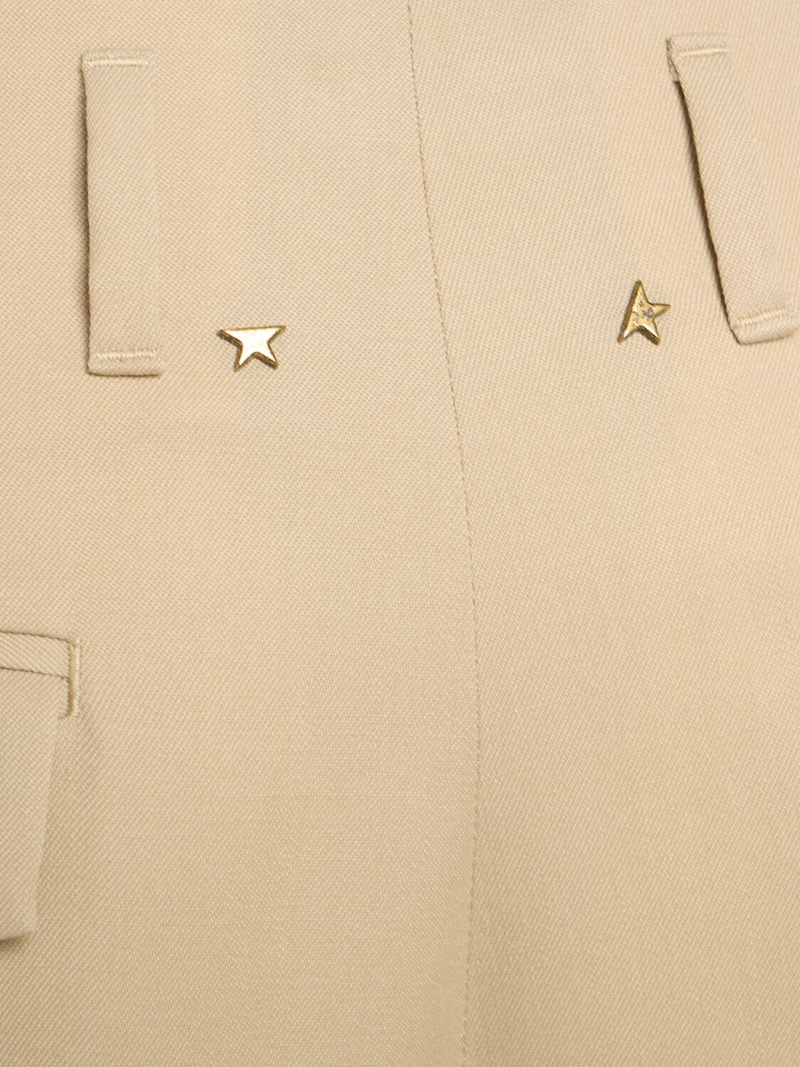 Golden wool wide leg pants - 5