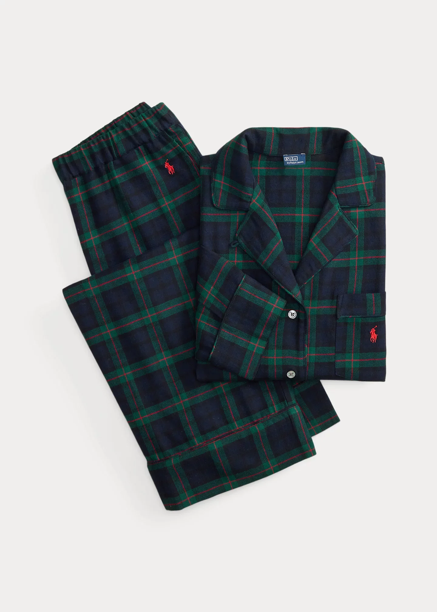 Plaid Flannel Piped Pajama Gift Set - 1