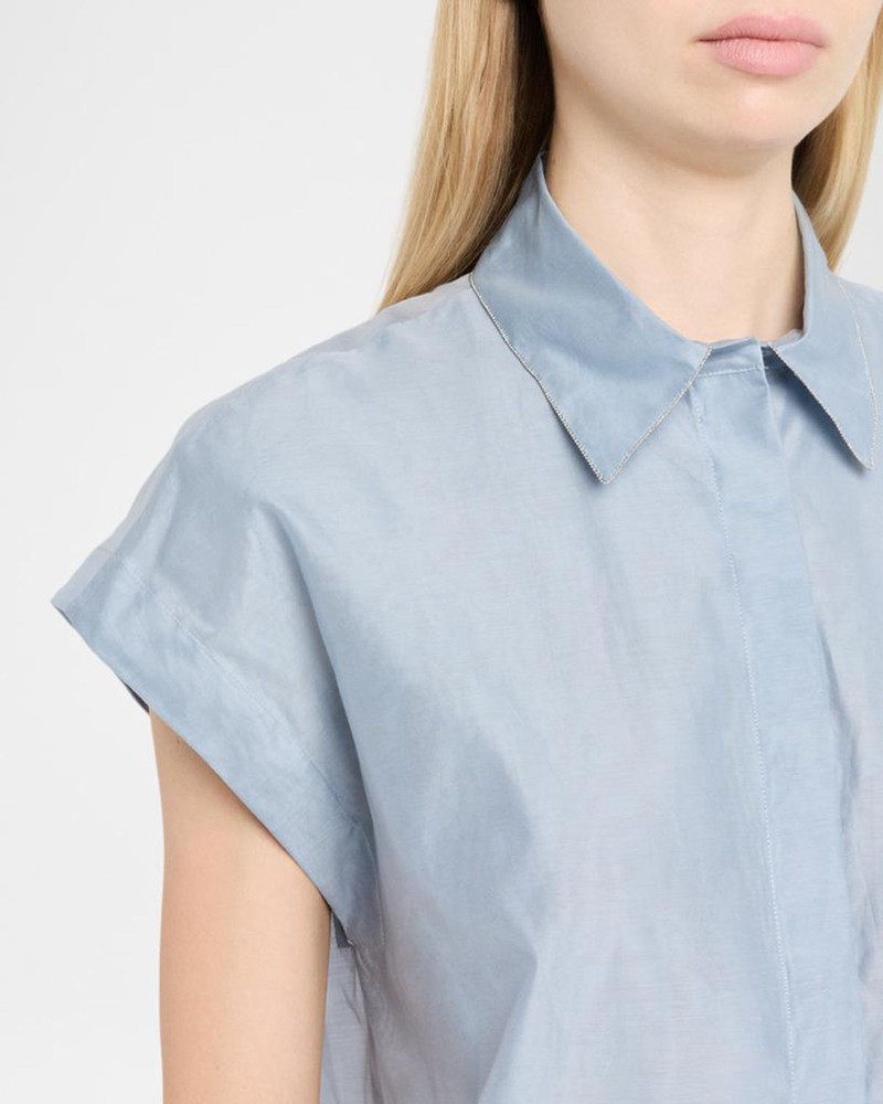 Chain-Trim Cotton-Silk Shirt 5
