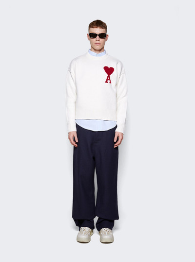 AMI Paris Red Ami De Coeur Sweater Off-white outlook