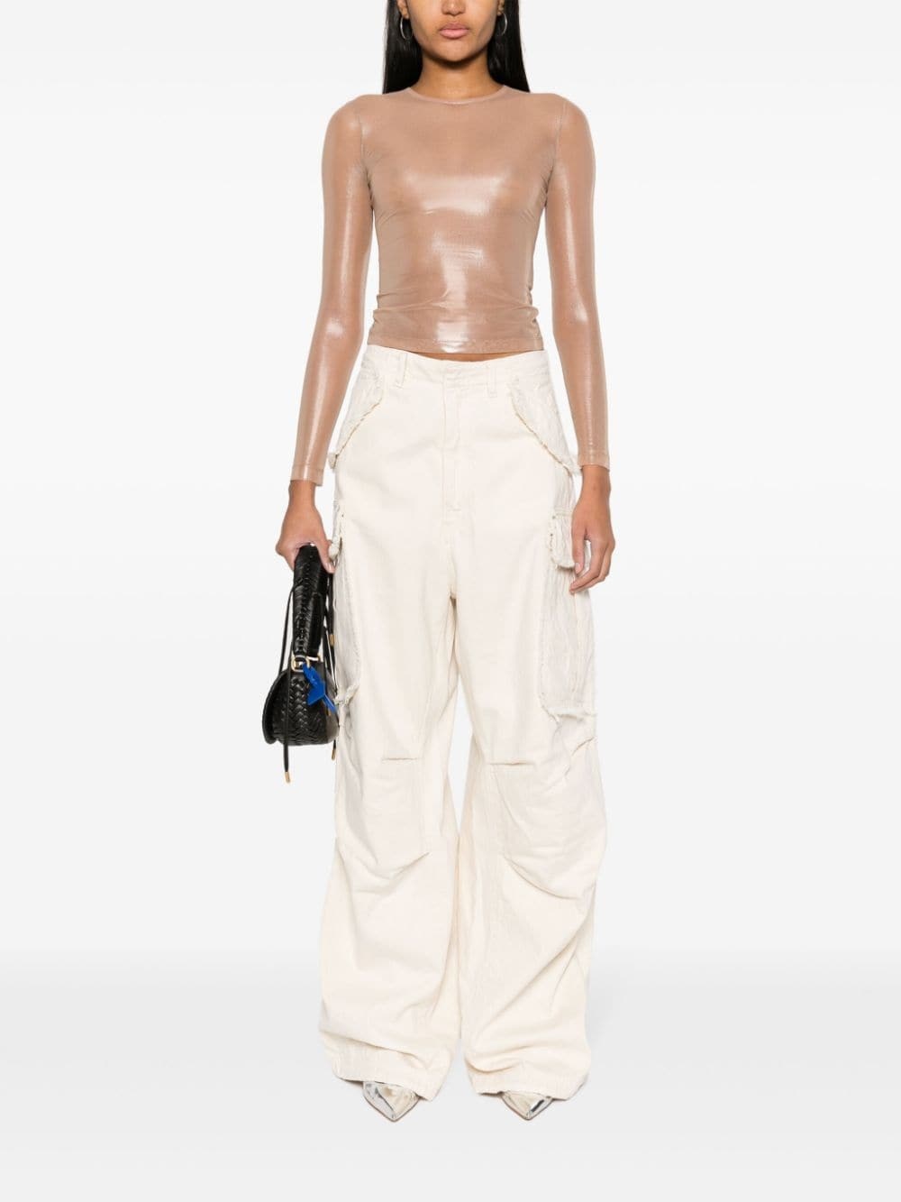T-Clau-M1 semi-sheer top - 2
