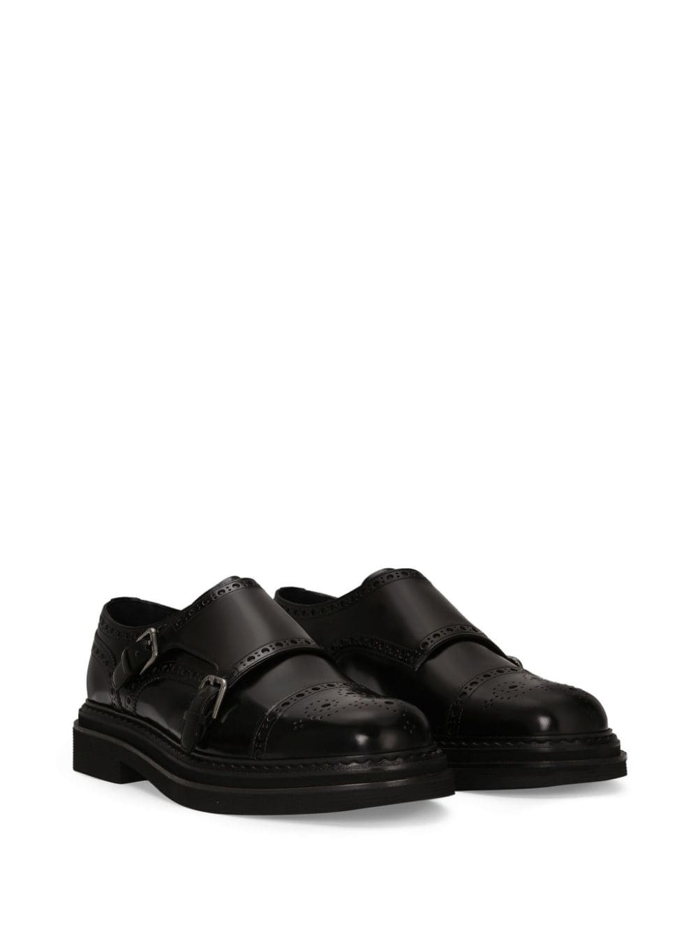 leather monk shoes - 2
