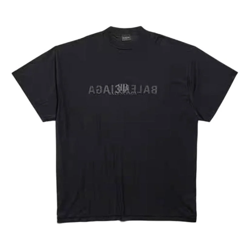 Balenciaga AI Logo Inside Out Oversized T-shirt 'Black' 787358TQVJ41750 - 1