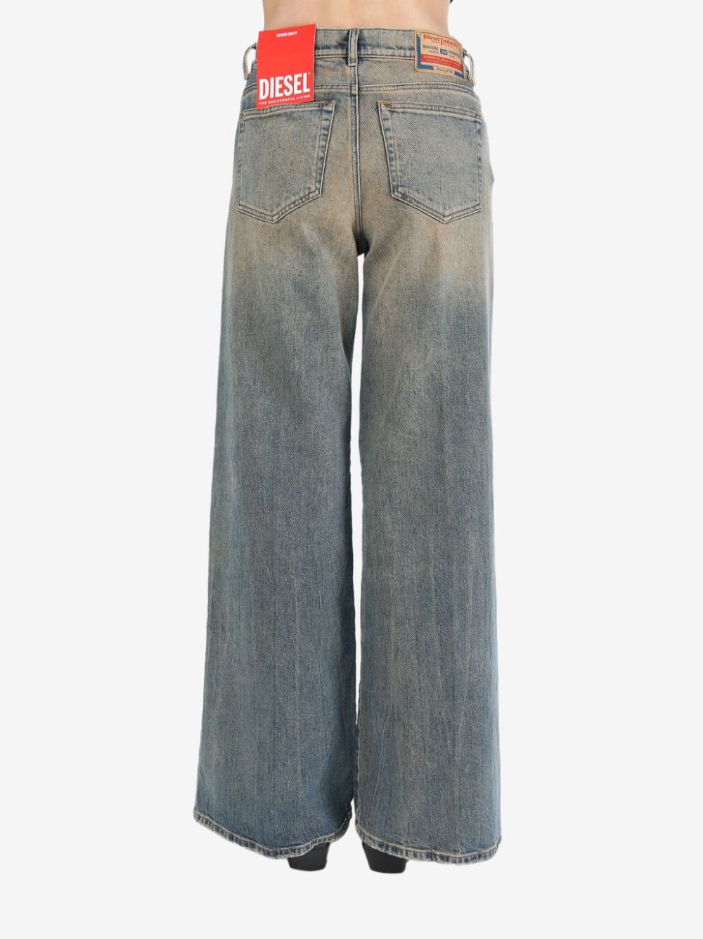 logo-patch wide-leg jeans - 3