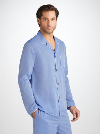 Derek Rose Men's Modern Fit Pyjamas Amalfi Cotton Batiste Blue outlook