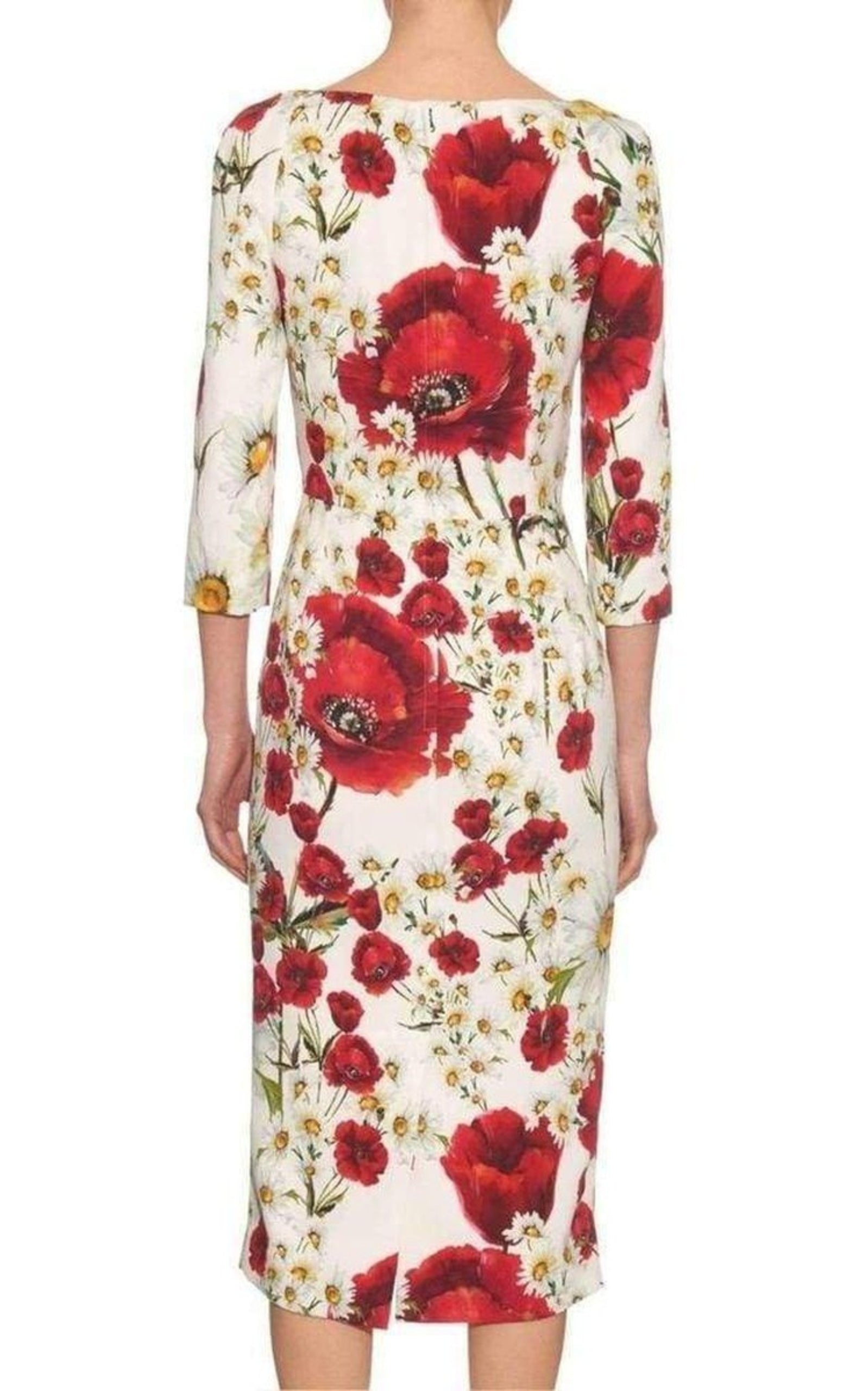 Daisy and Poppy Print Silk Blend Dress - 4