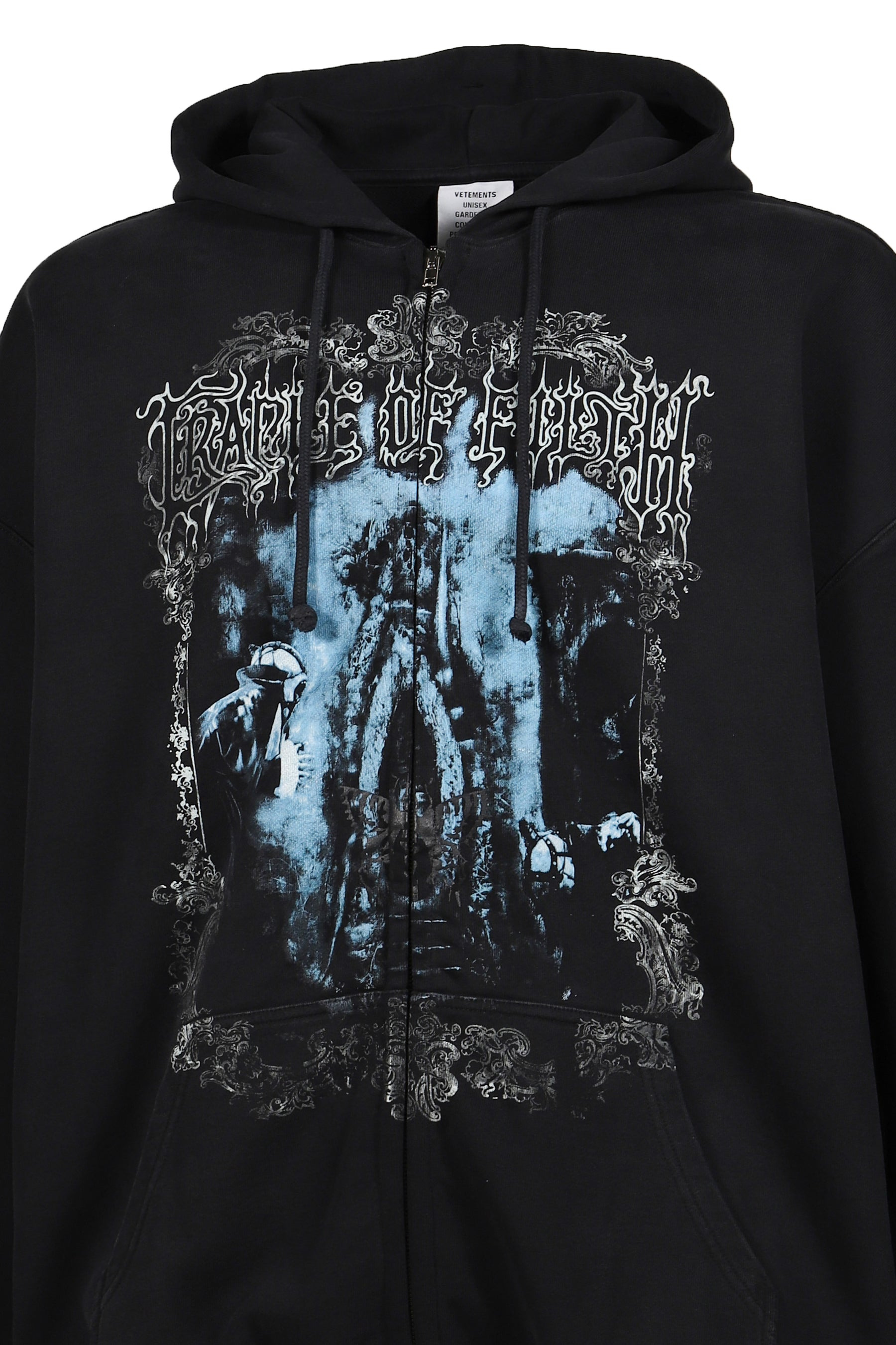 COF BUTTERFLY OVERSIZED ZIP-UP HOODIE / WASHED BLK - 4