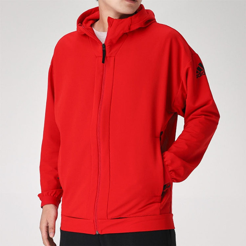 adidas adidas Sports hooded Long Sleeves Jacket Red GN7356 outlook