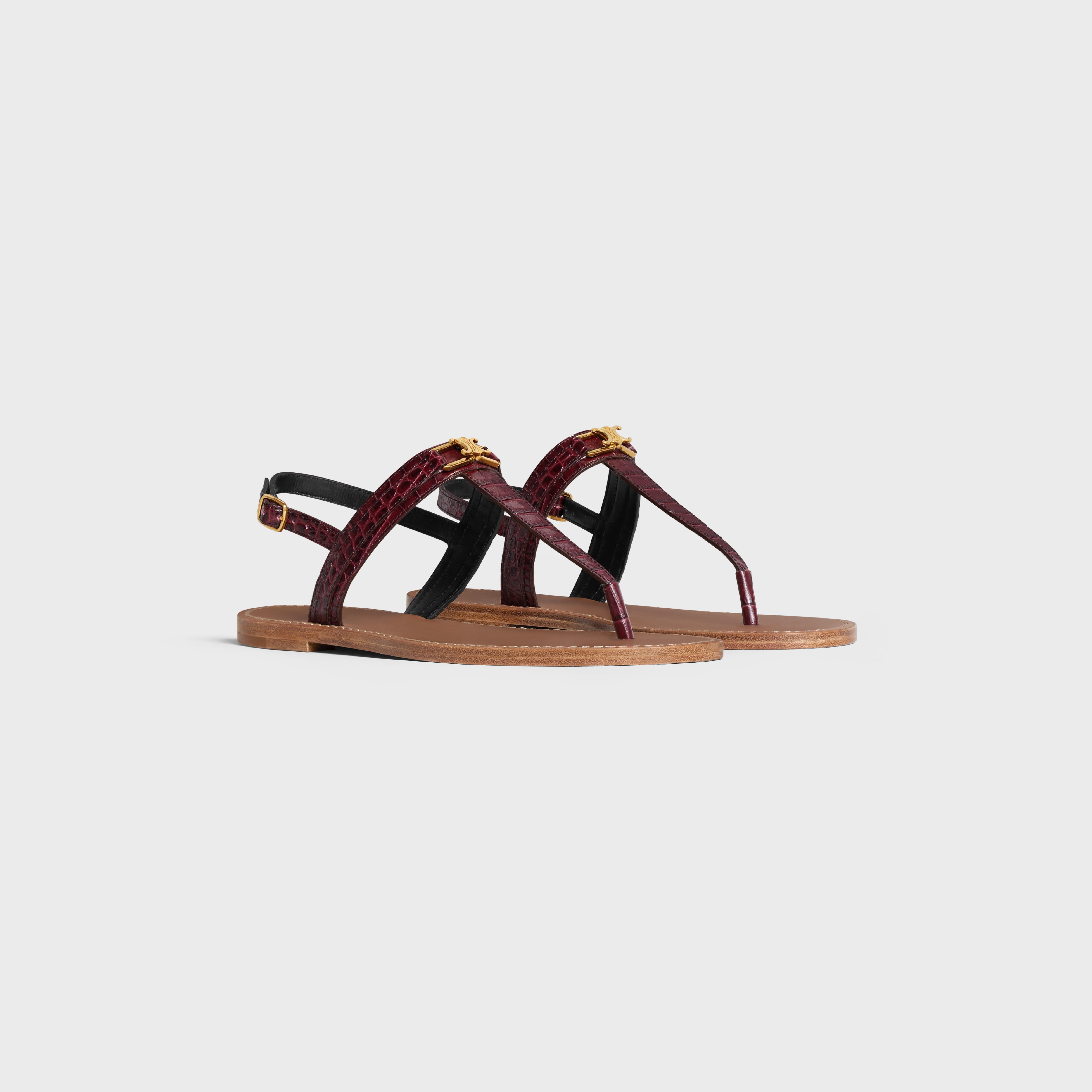 【日本入手困難】CELINE LYMPIA TRIOMPHE THONG IN CALFSKIN CELINE LYMPIA TRIOMPHE THONG IN CALFSKIN - TAN | CELINE