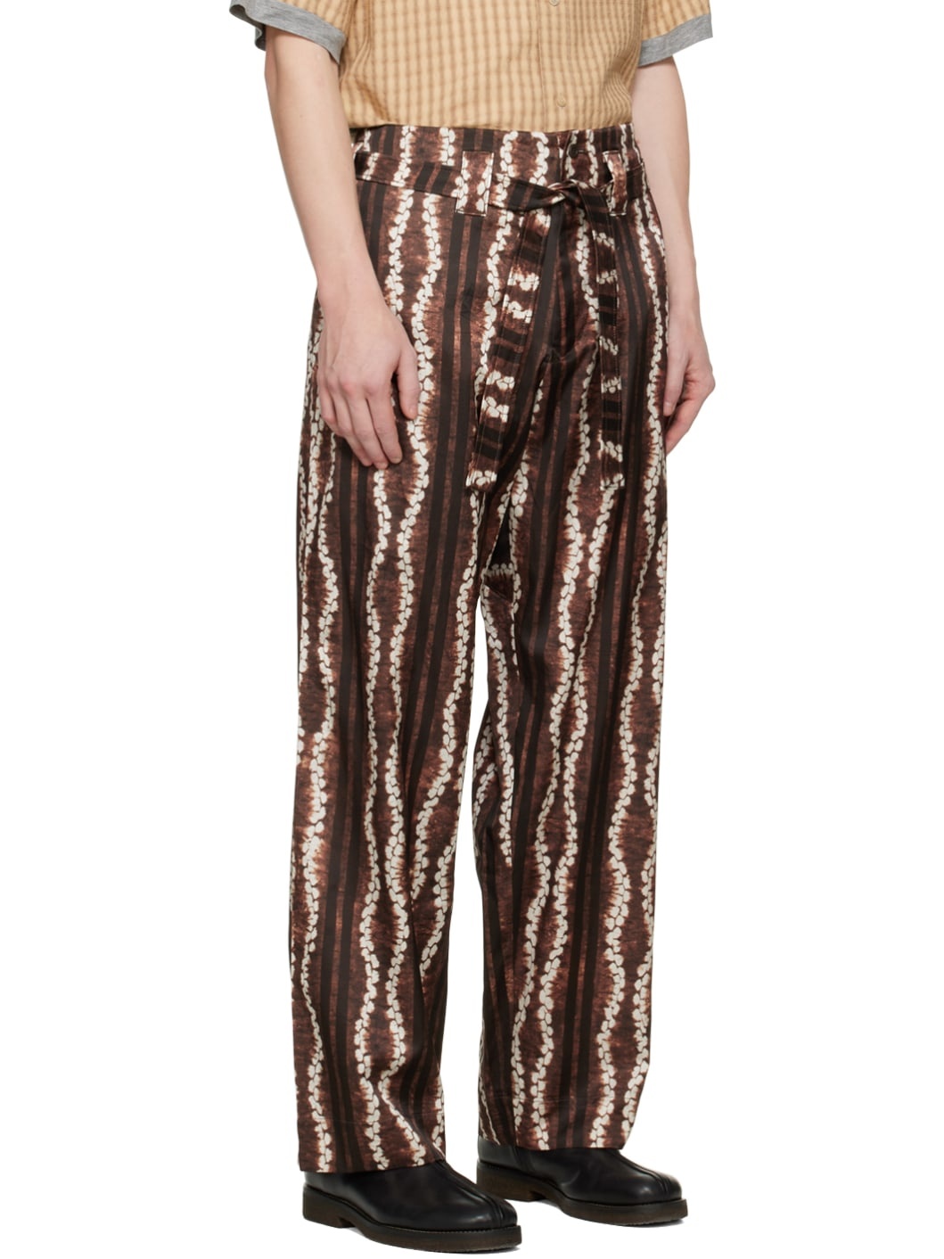 Brown & White Roketsu-Dyed Trousers - 2