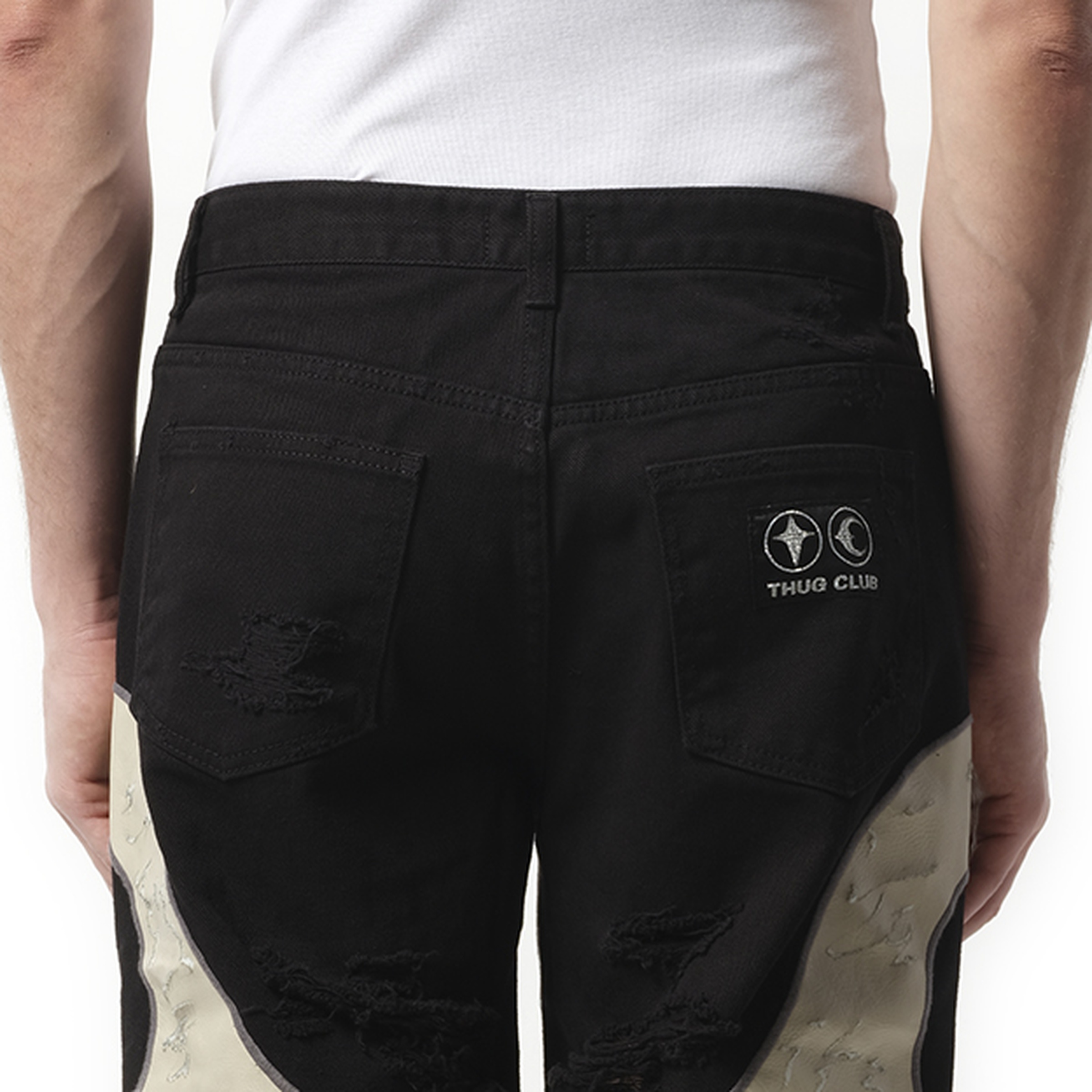 TC Leather Washing Denim Pants War Ver in Black - 3