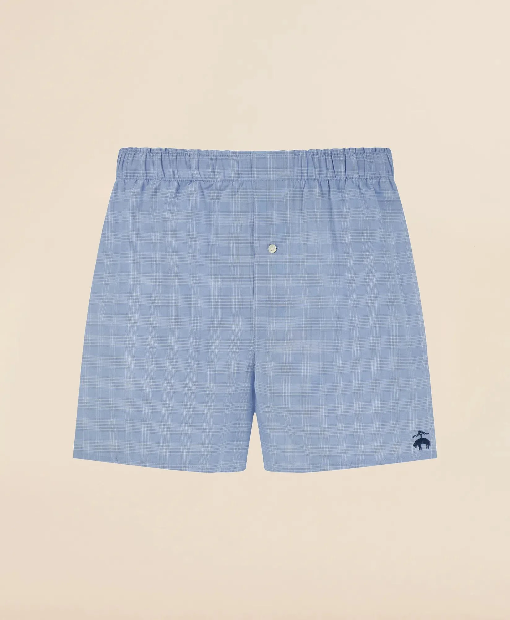 Slim Fit Cotton Broadcloth Check Boxers - 1