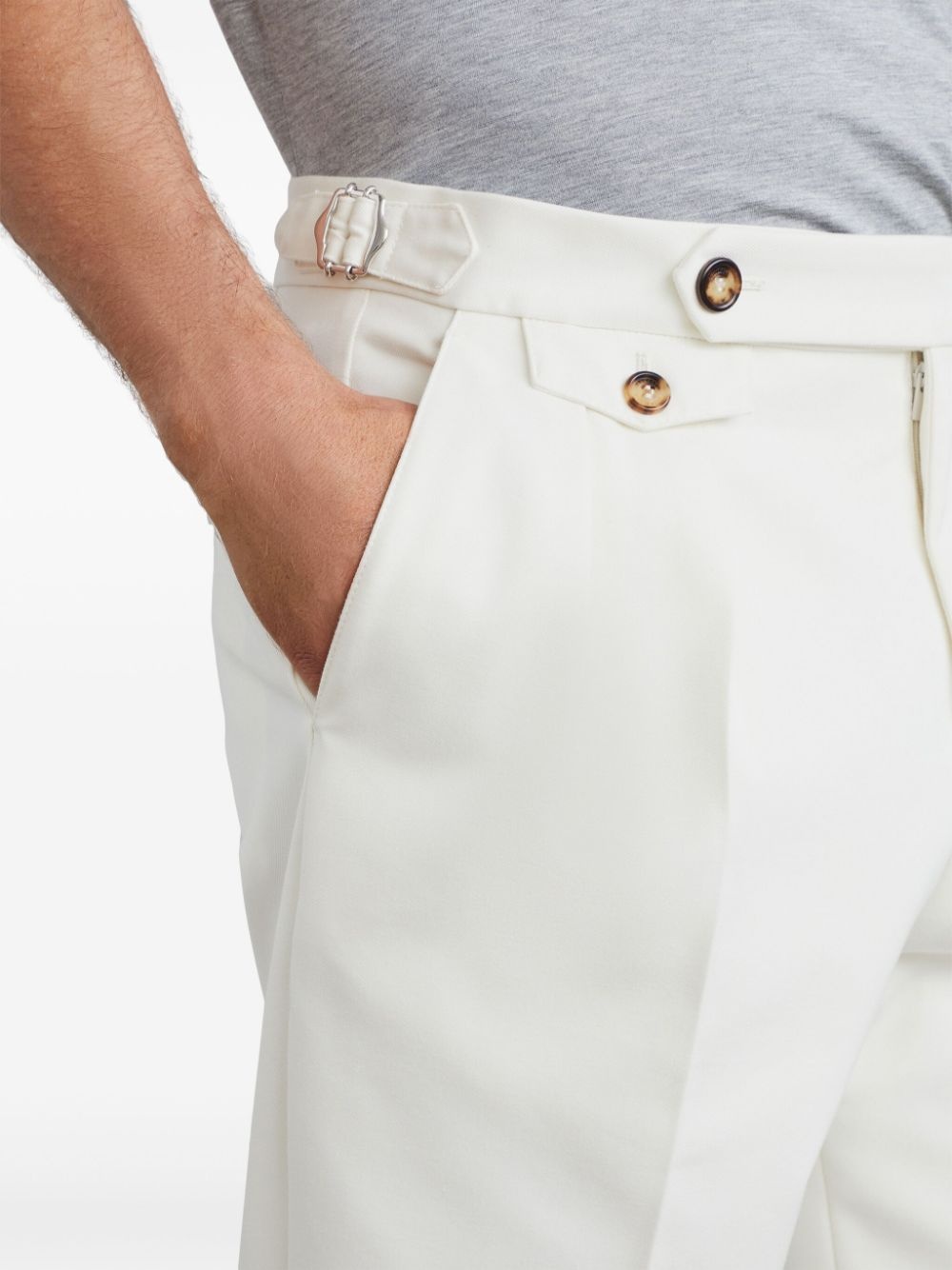 pressed-crease tapered trousers - 5