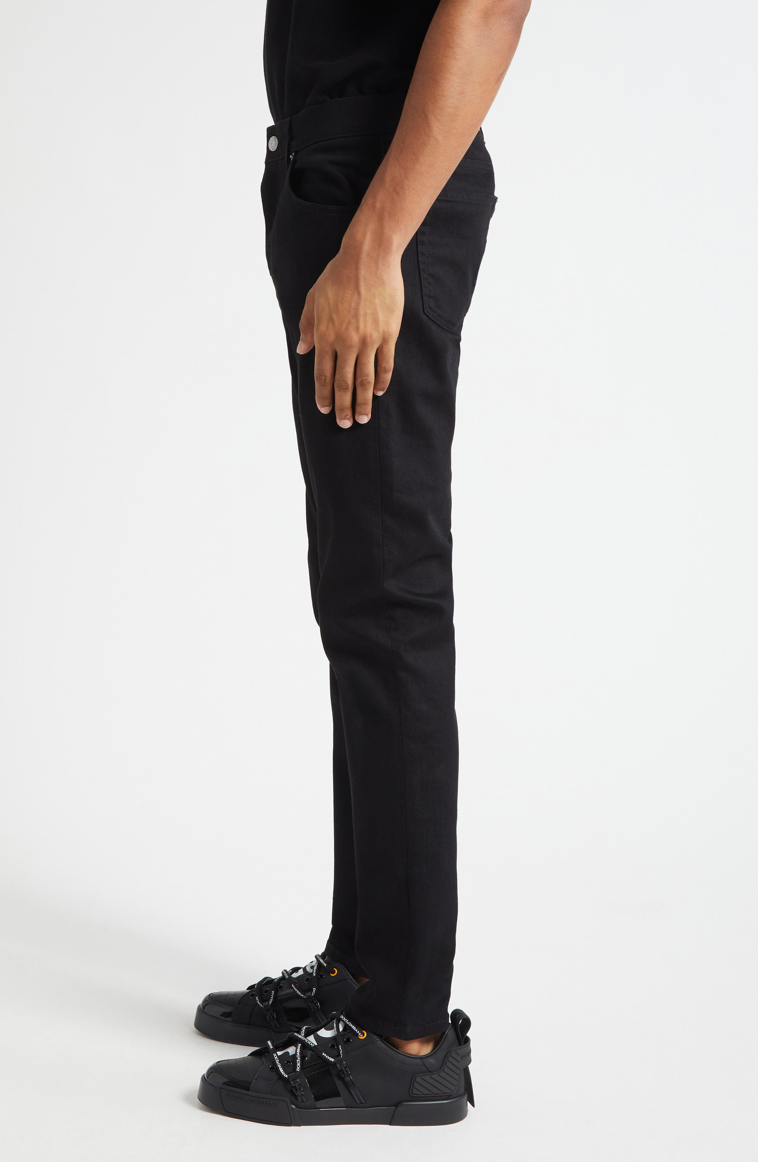 Dolce&Gabbana Slim Fit Stretch Jeans in S9001 Black at Nordstrom - 3