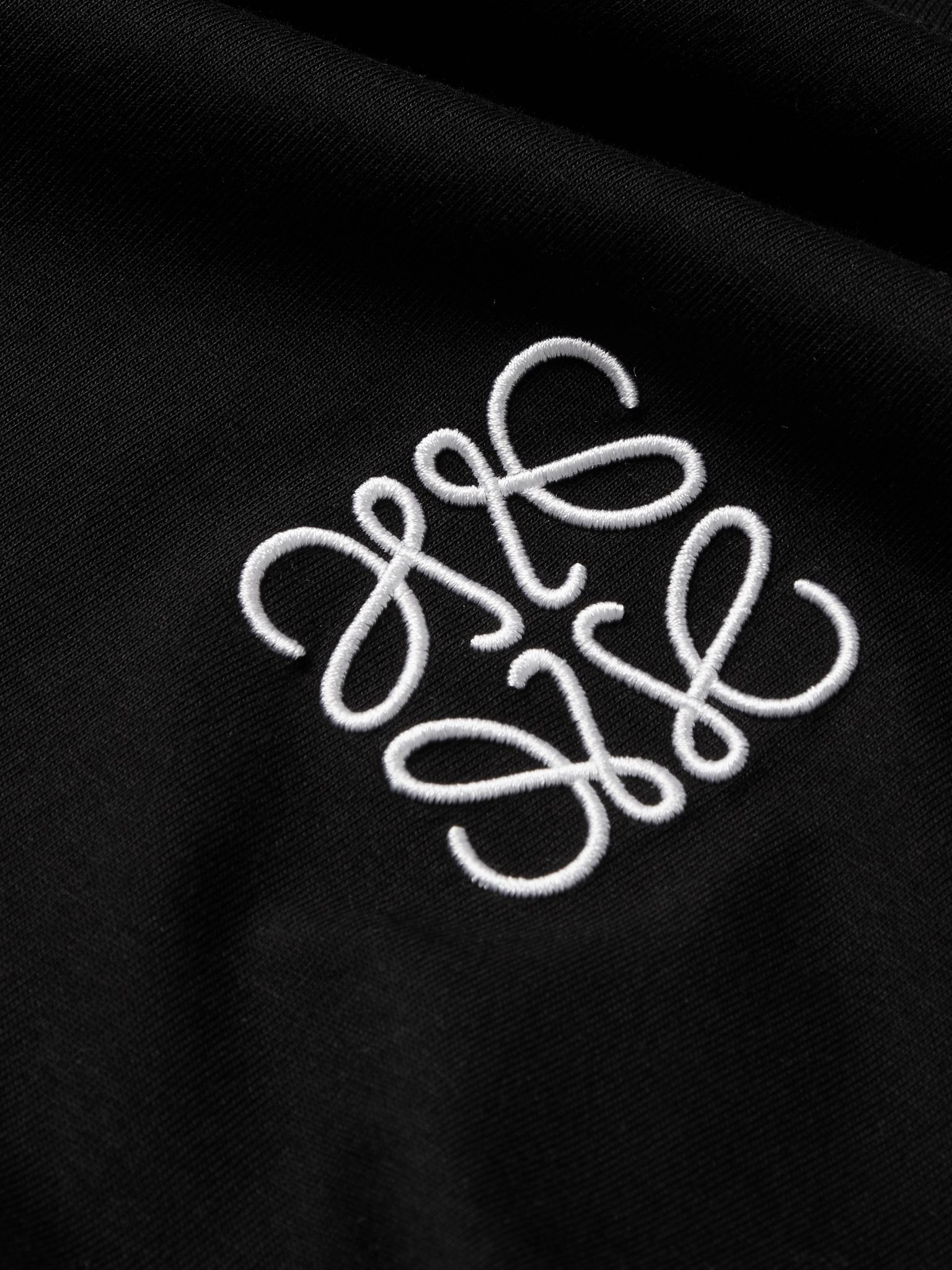 Logo-Embroidered Cotton-Jersey T-Shirt Black - 6