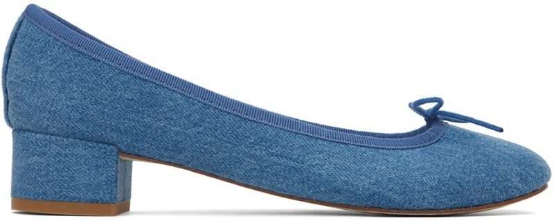 Blue Camille Denim Ballerina Heels 1