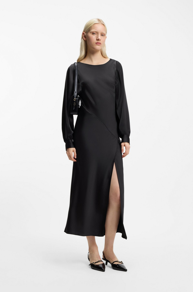 HUGO SATIN MAXI DRESS WITH WATERFALL BACK outlook