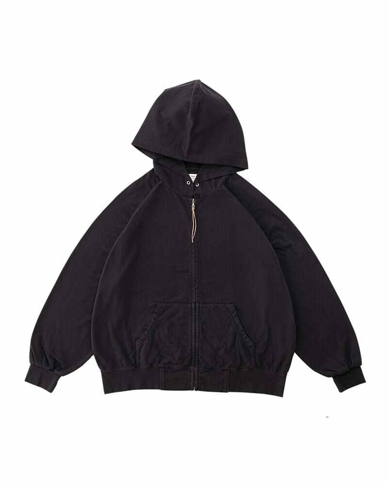 JW HOODIE F.Z. RUMPLED BLACK - 1