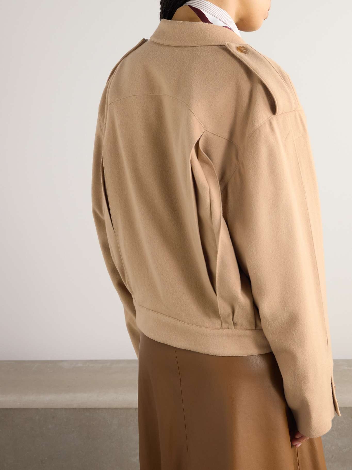 Mystere Serama oversized wool-blend jacket Beige - 3