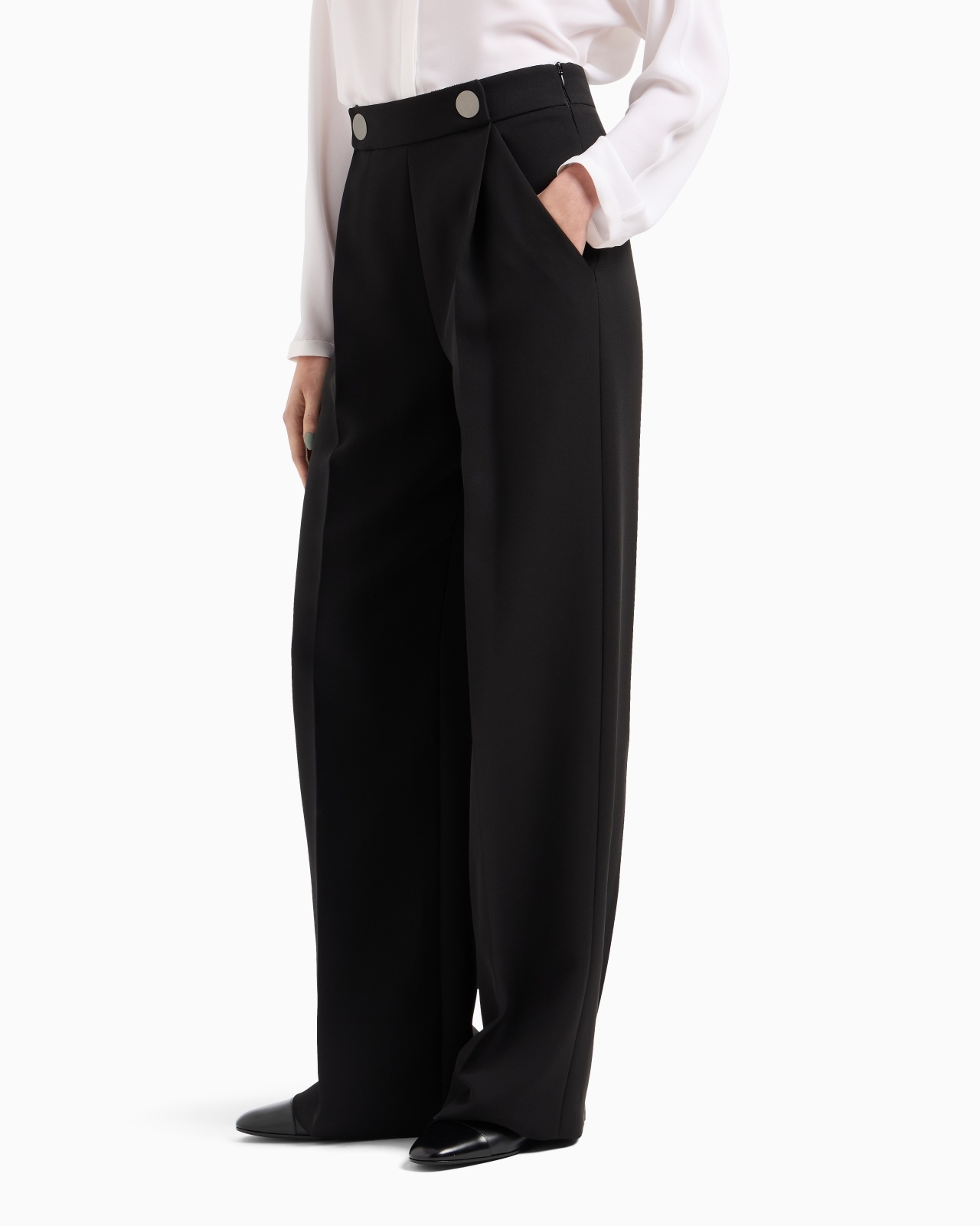 SINGLE-PLEAT, SILK CRÊPE CADY TROUSERS - 4