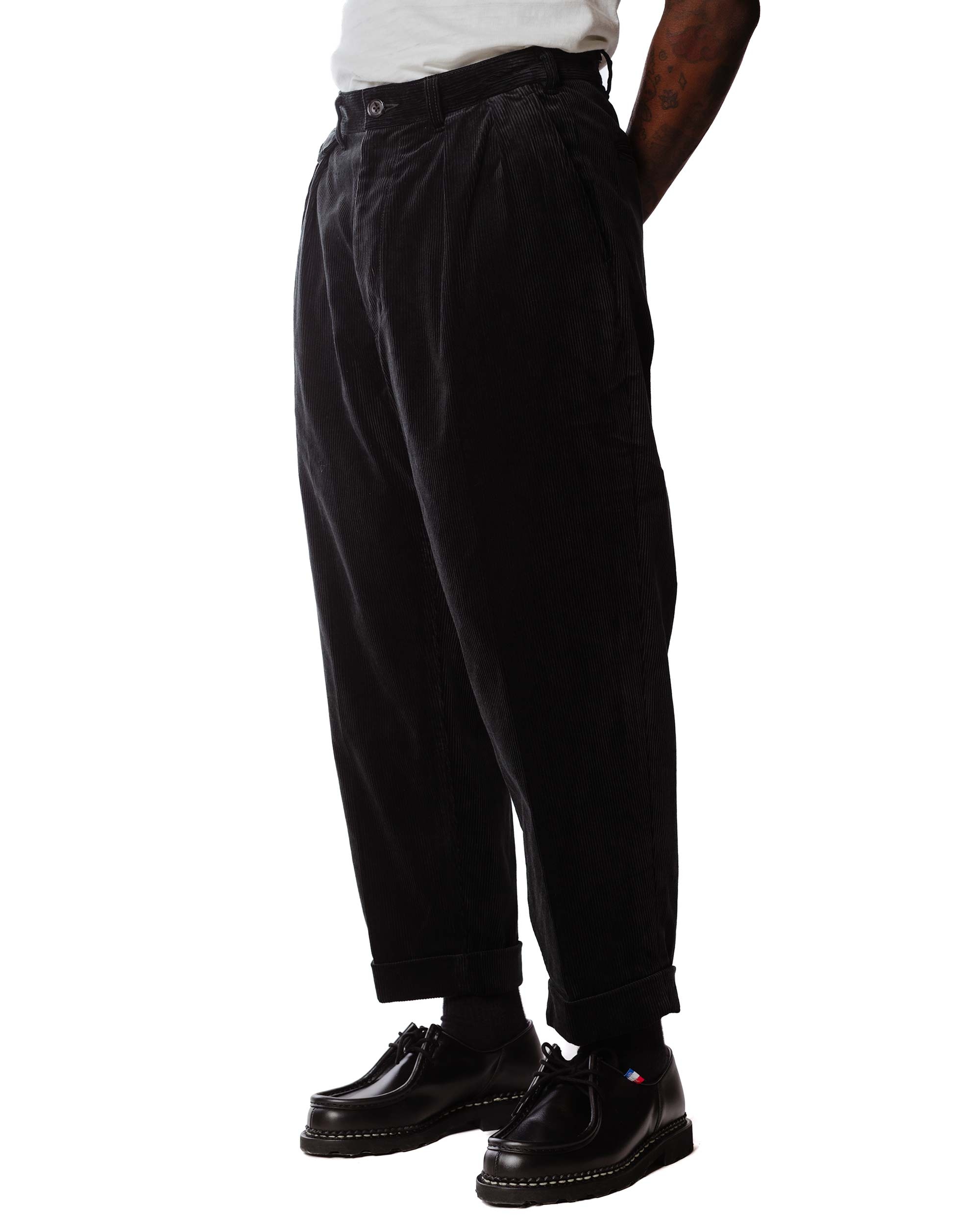 2Pleats Corduroy Charcoal Grey - 3