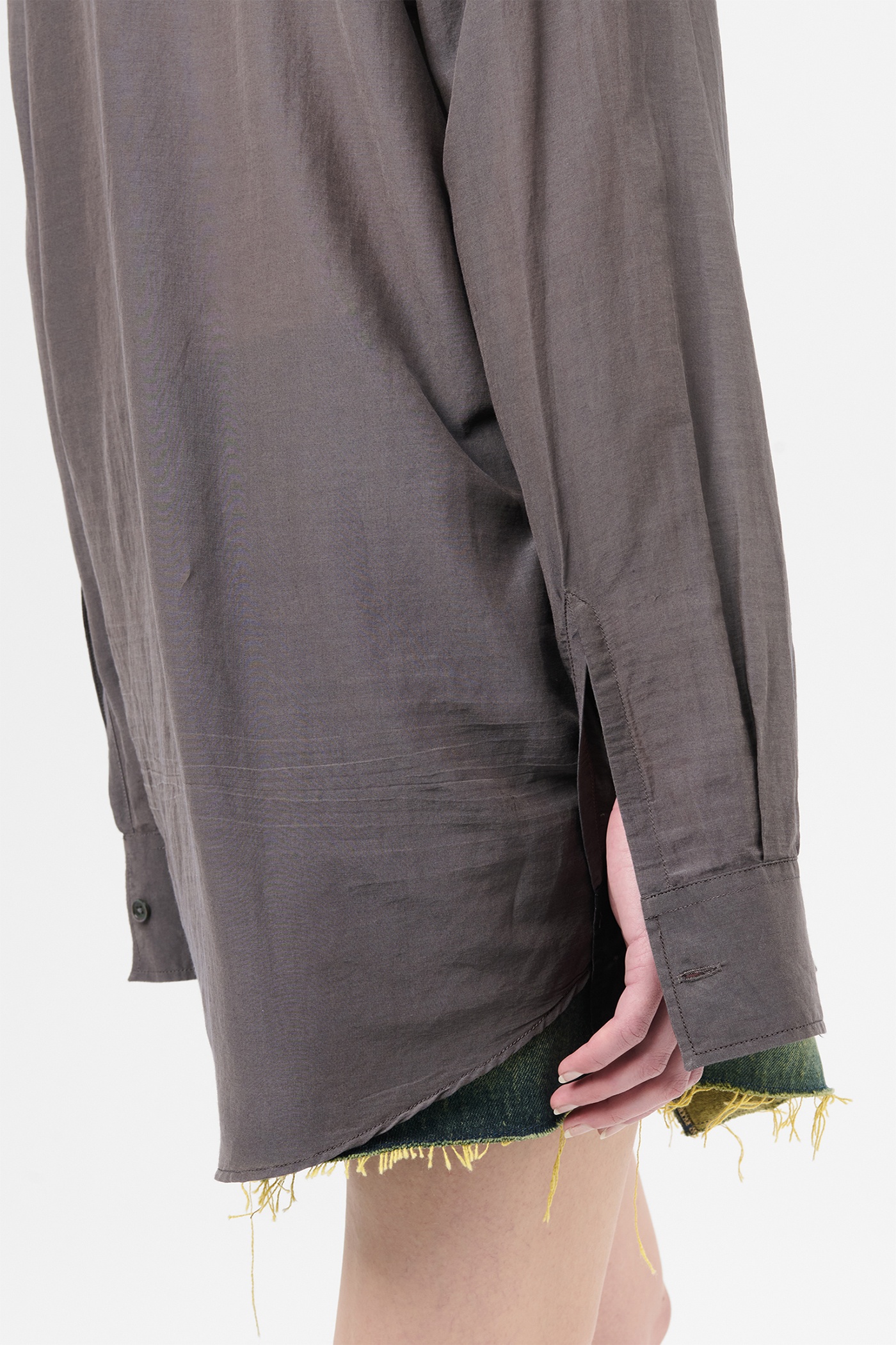 Sincere Shirt Charcoal Bordeaux Cotton Silk - 5