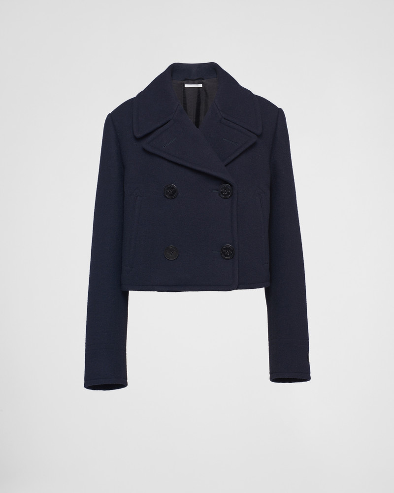 Double-breasted cloth peacoat 1