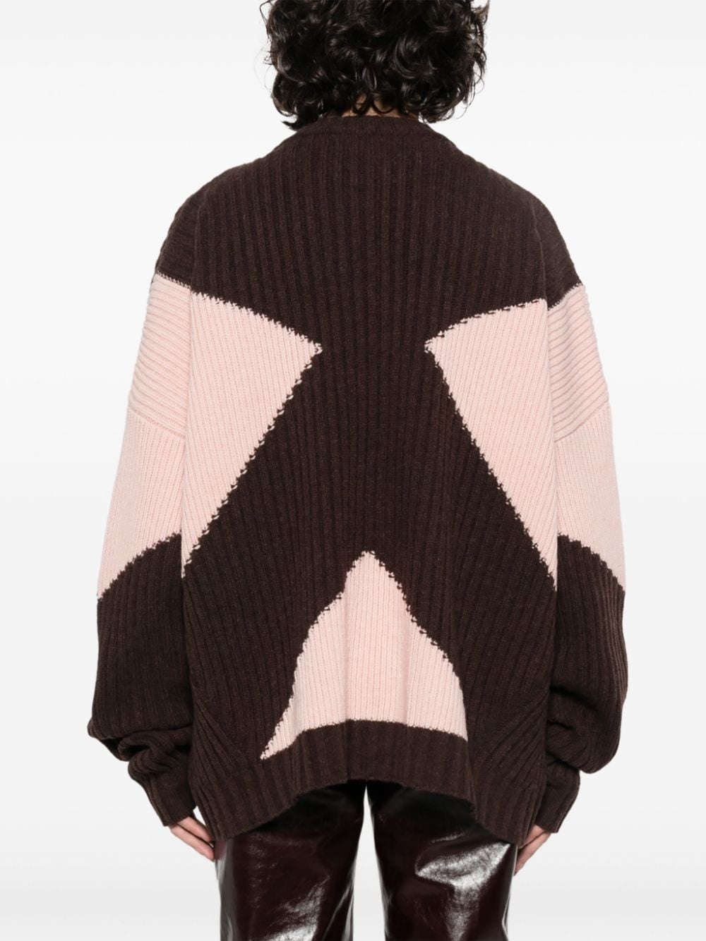 geometric-pattern knitted jumper - 4