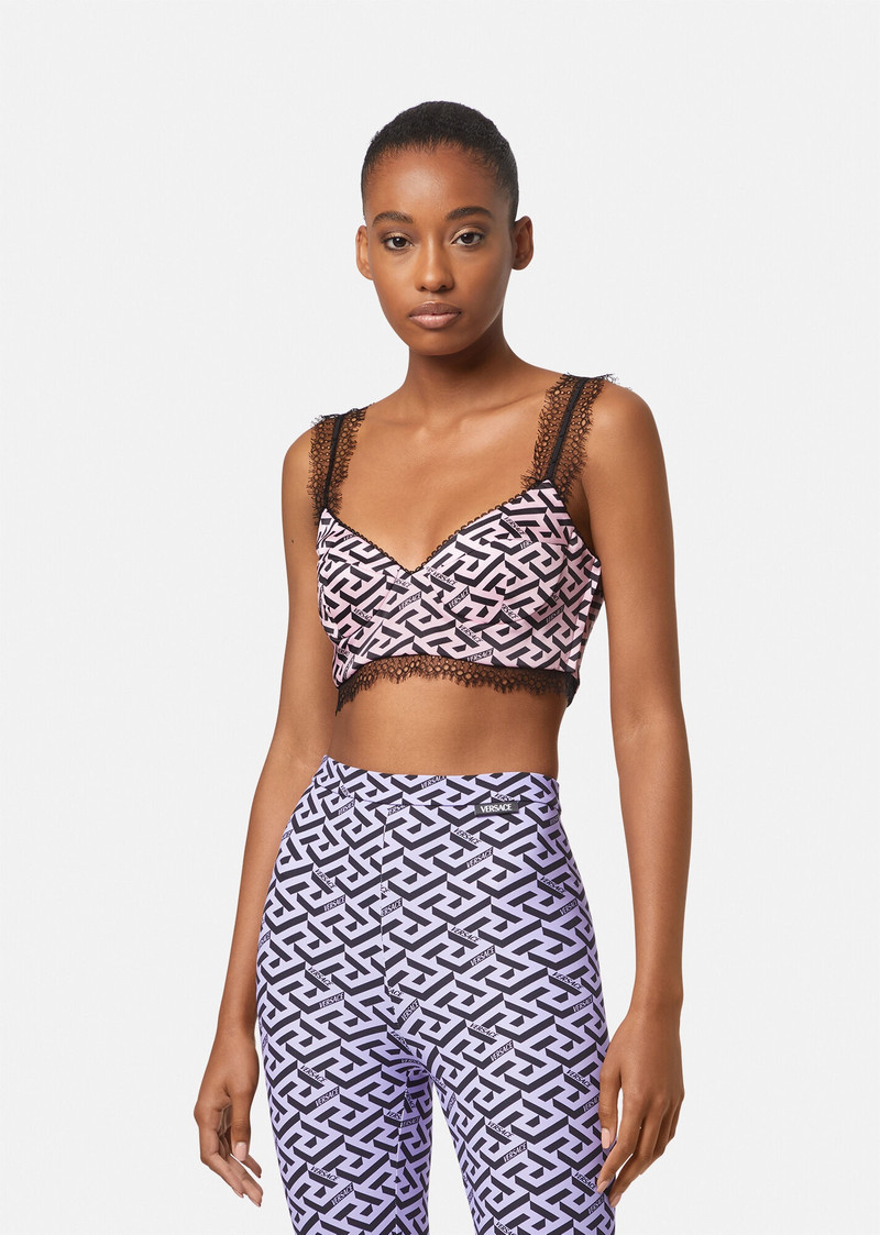 VERSACE La Greca Silk Bralette outlook