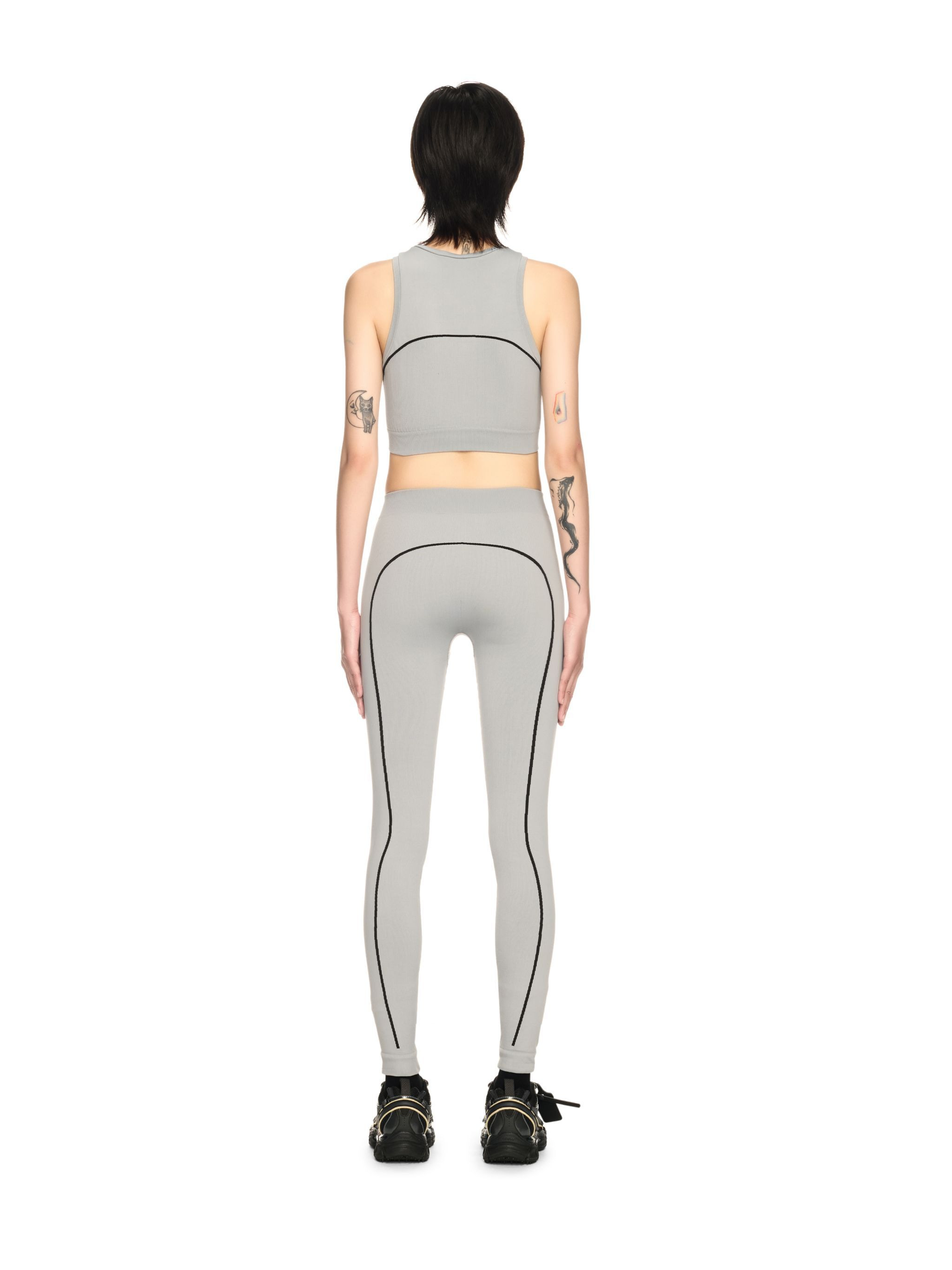 Gray Stamp Seamless Leggings - 4