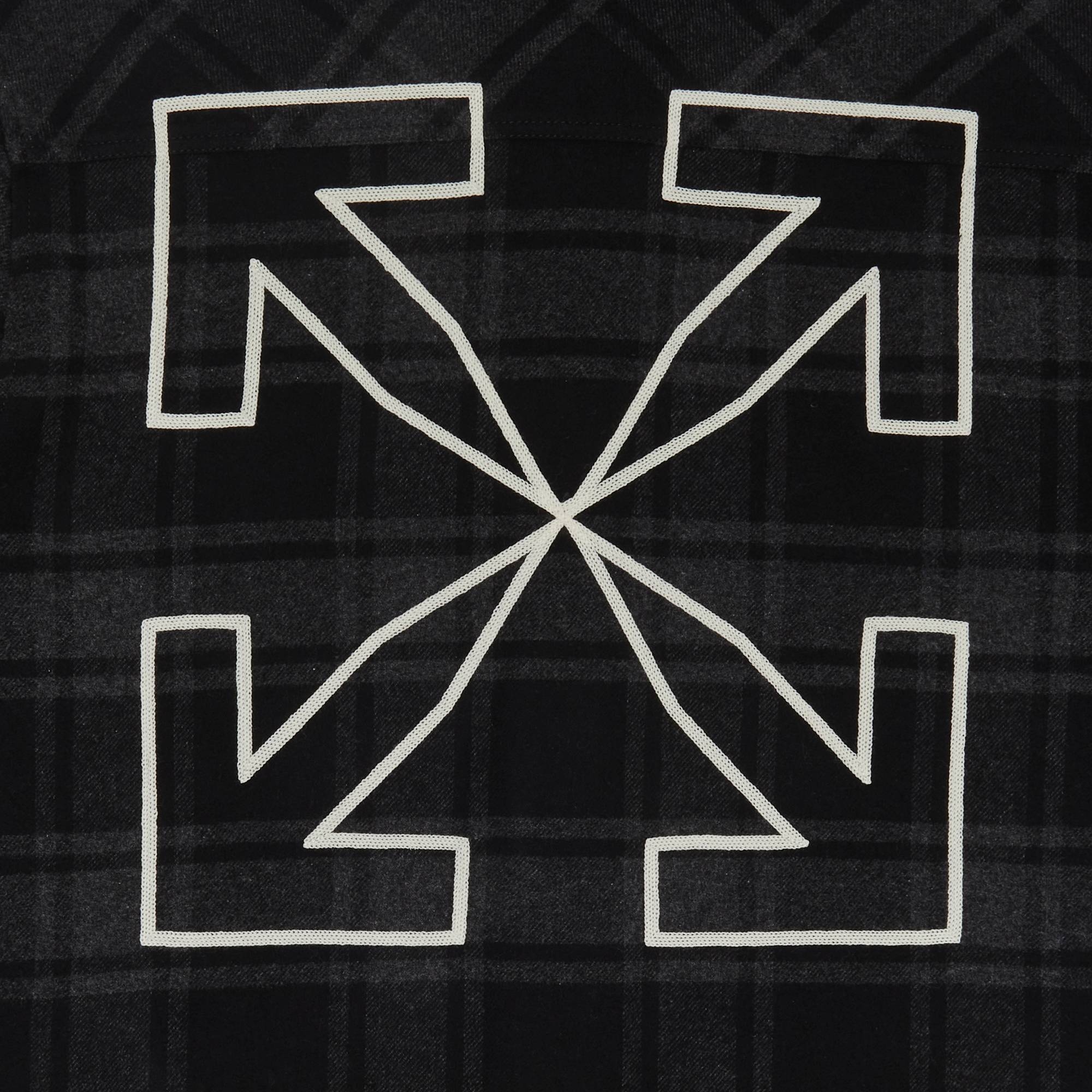 Off-White Outline Arr Flan Over Short-Sleeve Shirt 'Grey Black' - 3