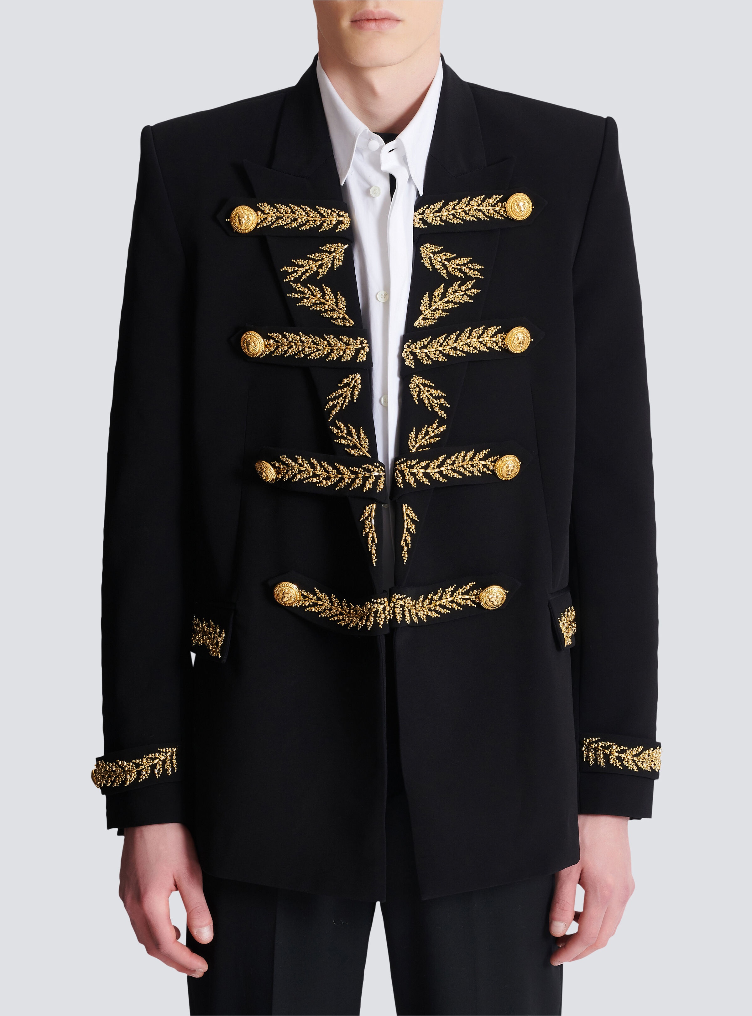Embroidered crepe jacket - 5