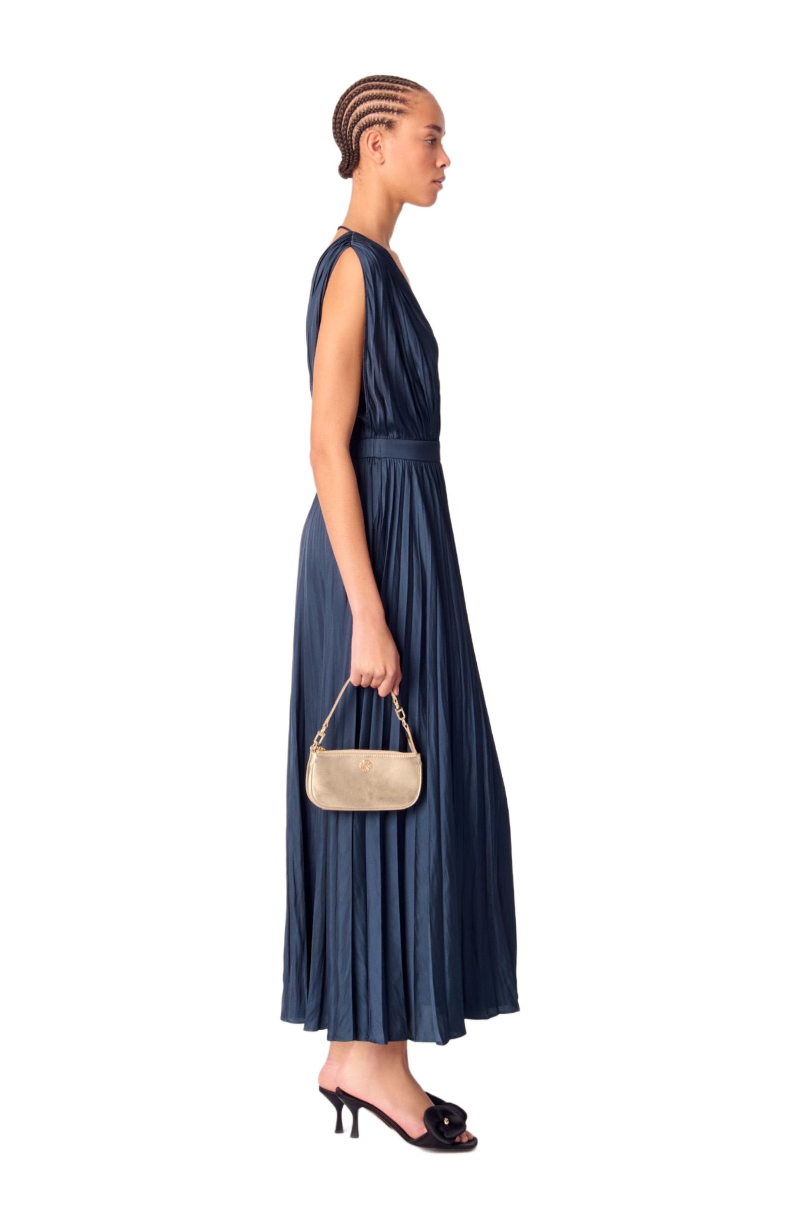 maje Pleated maxi dress in Navy at Nordstrom - 3