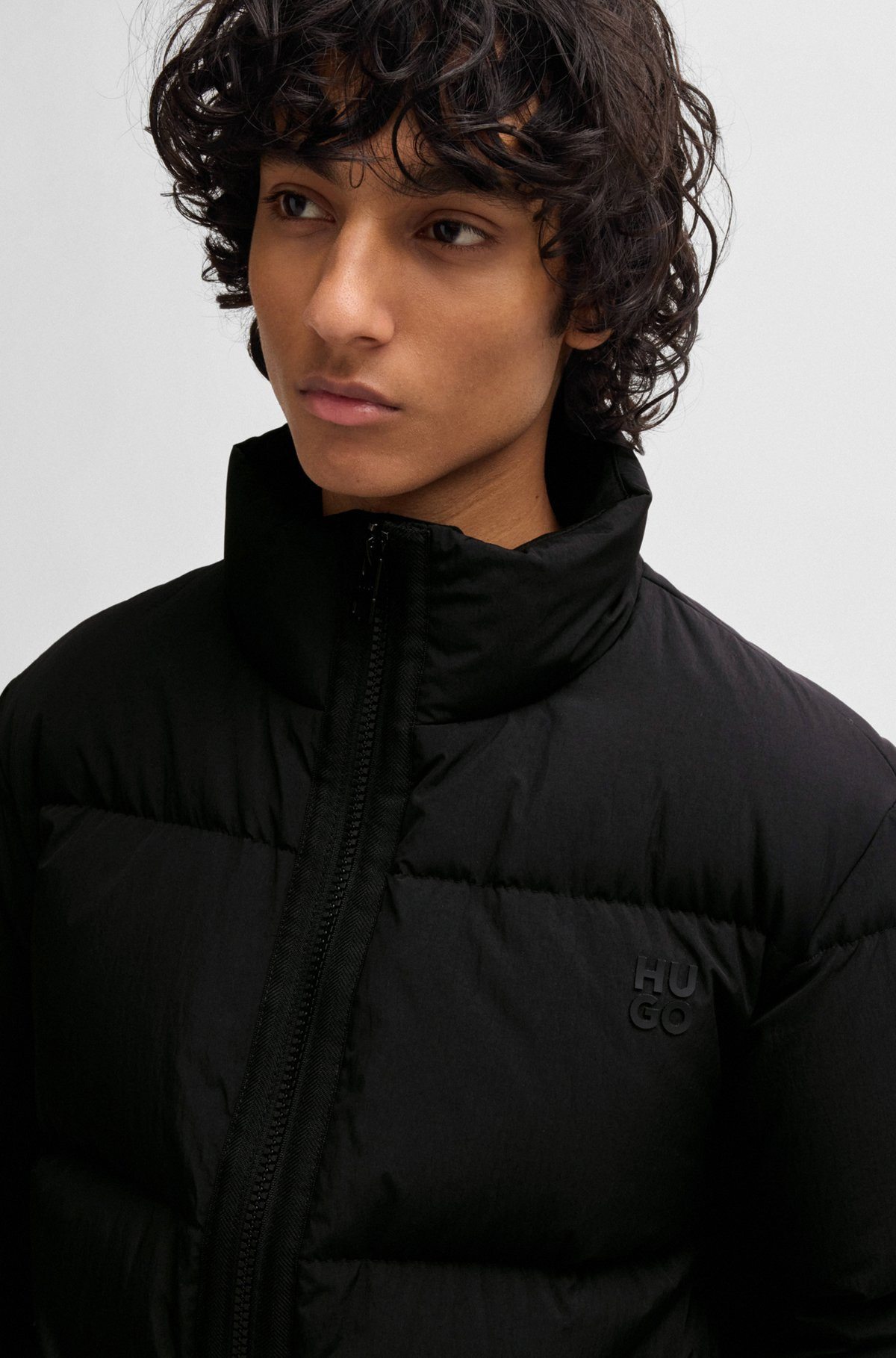 WATER-REPELLENT DOWN JACKET WITH STACKED LOGO - 5